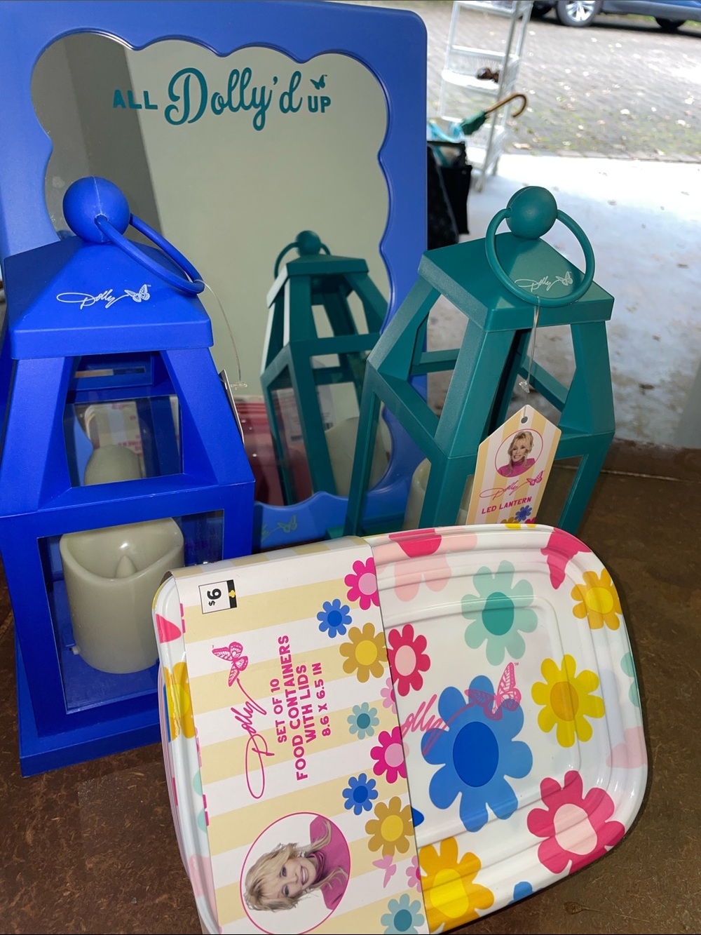 All Dolly'd Up mirror & Decorative Lanterns & containers
